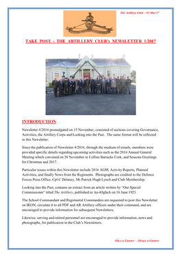 Artillery Club Newsletter 1 of 2017 ( V 03 Mar