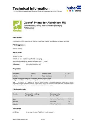 Gecko Primer for Aluminium MS 01/2015 En