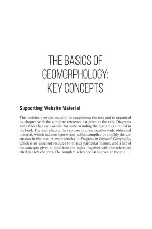 The Basics of Geomorphology: Key Concepts