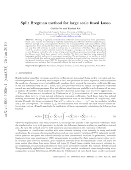 Split Bregman Method for Large Scale Fused Lasso