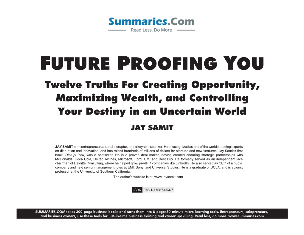 "Future Proofing You" by Jay Samit