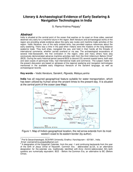 Literary & Archaeological Evidence of Early Seafaring & Navigation Technologies in India
