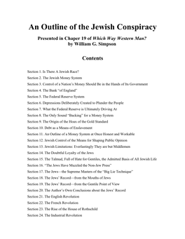 An Outline of the Jewish Conspiracy