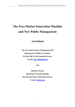 The Free-Market Innovation Machine and New Public Management