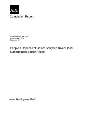 PCR: People's Republic of China: Songhua River Flood Management