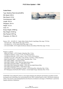 P-3C Orion Update I - 1984