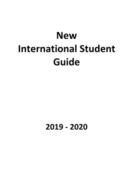 New International Student Guide