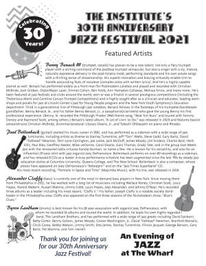 Jazz Festival 2021 Featured Artists