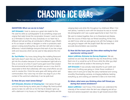 CHASING ICE Q&As