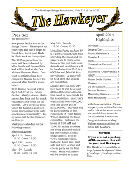 The Hawkeyer Is Available at May 2Nd Lunch Event