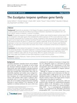 The Eucalyptus Terpene Synthase Gene Family