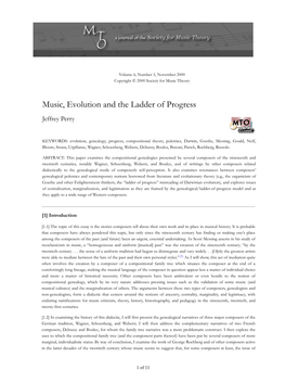 MTO 6.5: Perry, Music, Evolution and the Ladder of Progress