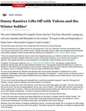 Danny Ramirez on Joaquin Torres | Hollywood Reporter