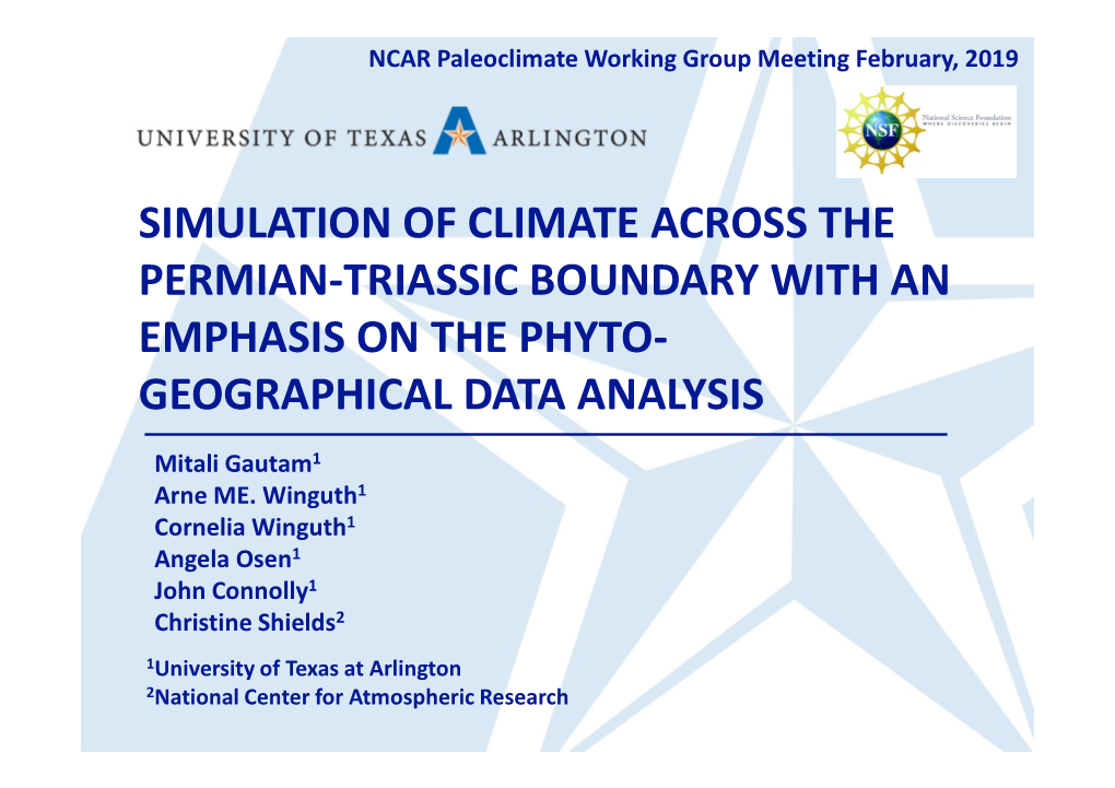 Simulating the Climate Across the Permian-Triassic Boundary with an Emphasis on Phytogeographical Analysis