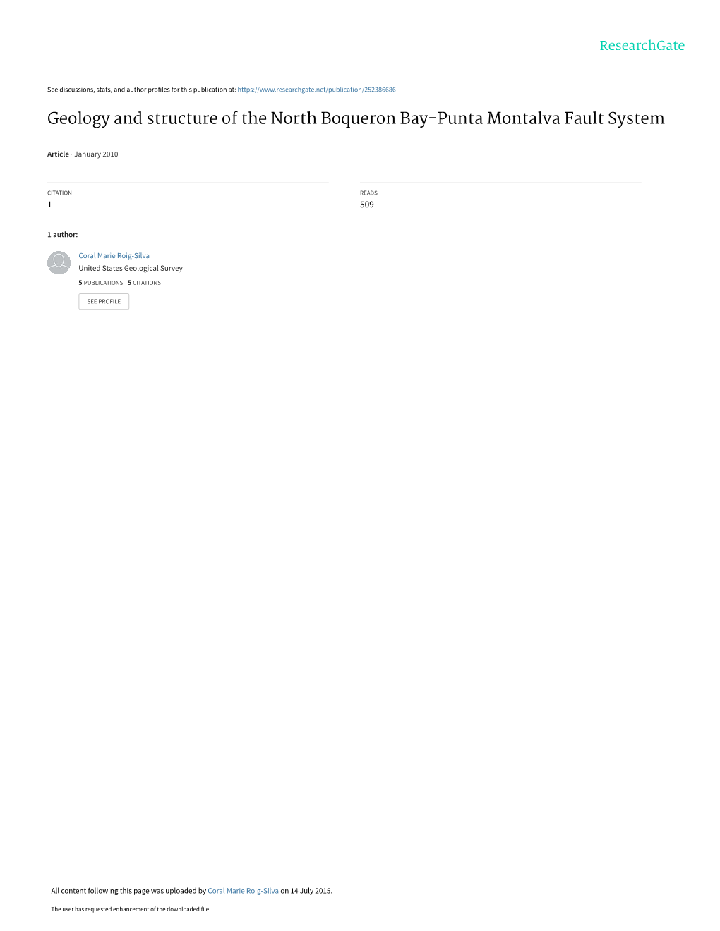 Geology and Structure of the North Boqueron Bay-Punta Montalva Fault System