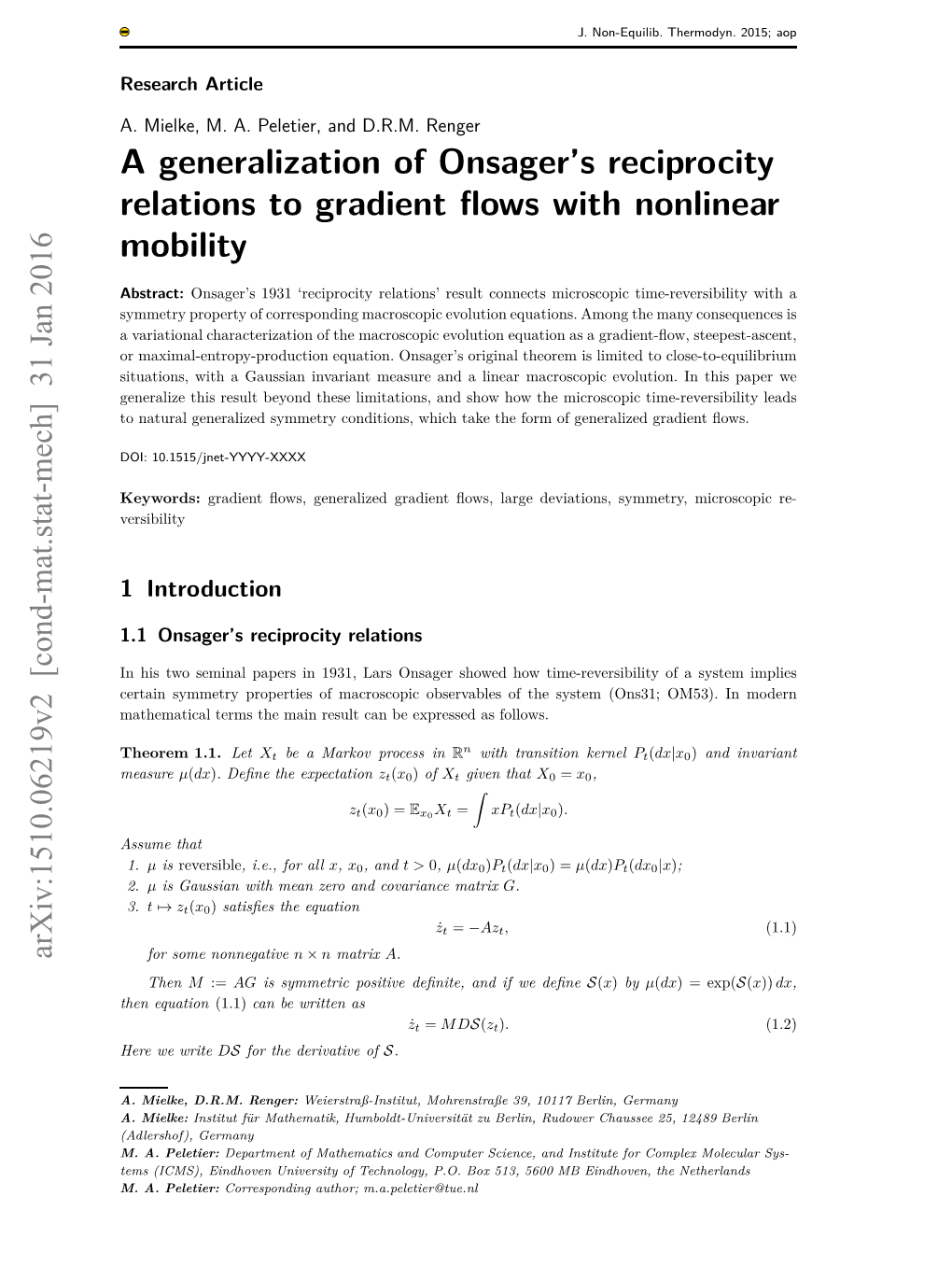 A Generalization of Onsager's Reciprocity Relations to Gradient Flows with Nonlinear Mobility