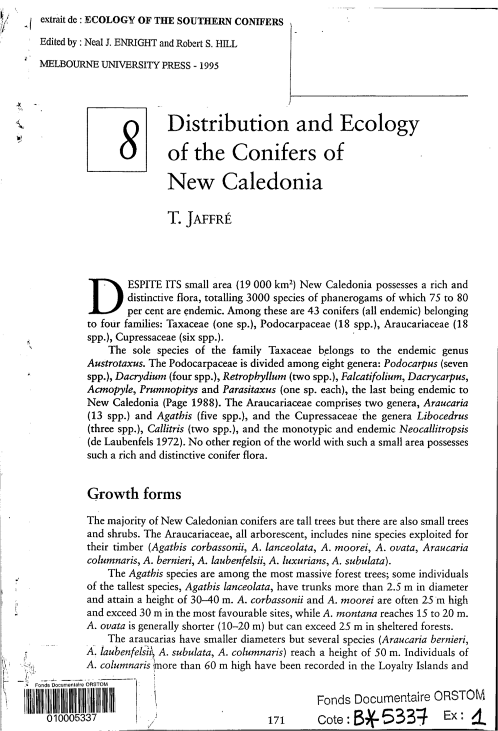 Distribution and Ecology of the Conifers of New Caledonia