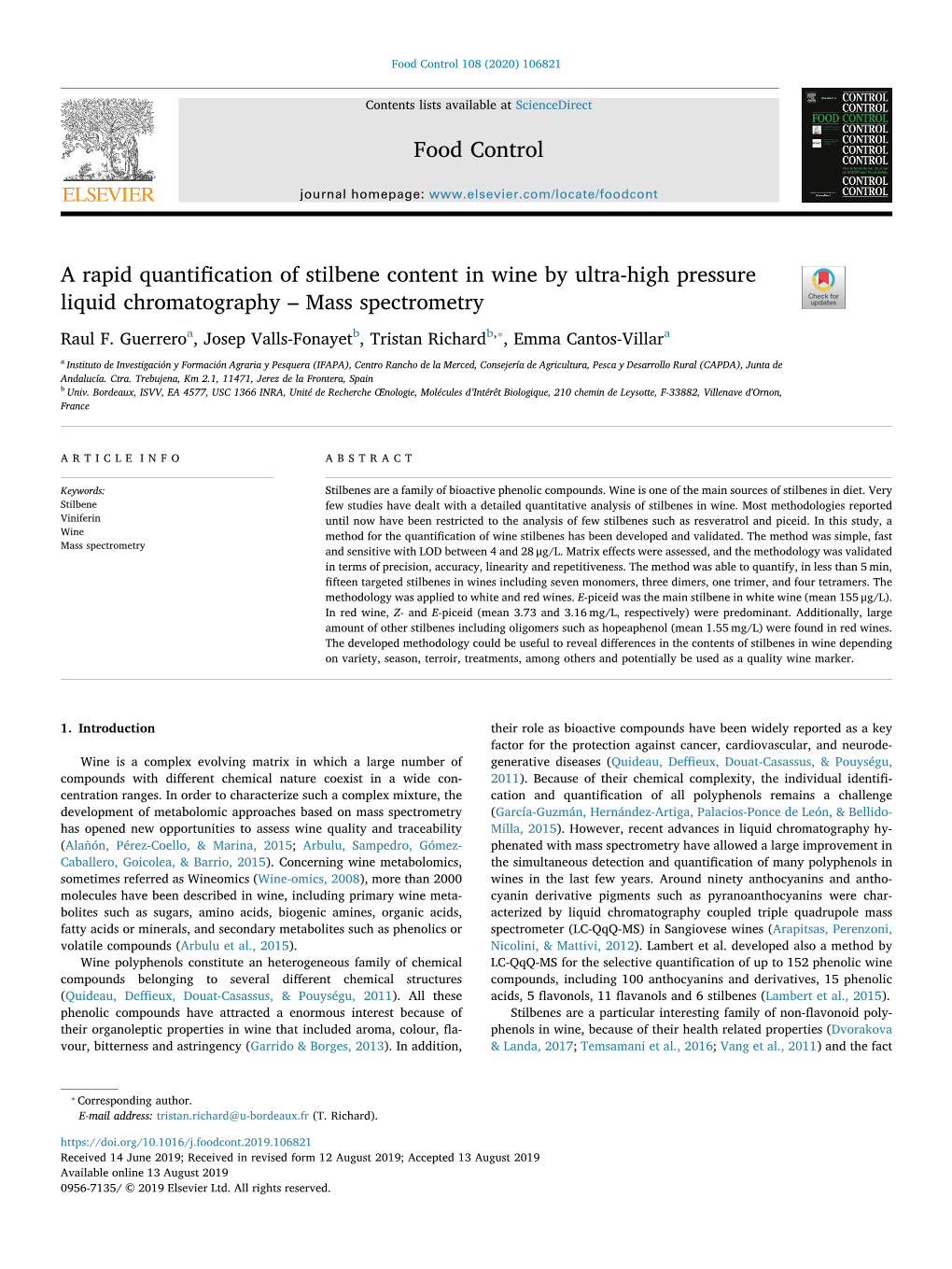 Mass Spectrometry T ⁎ Raul F