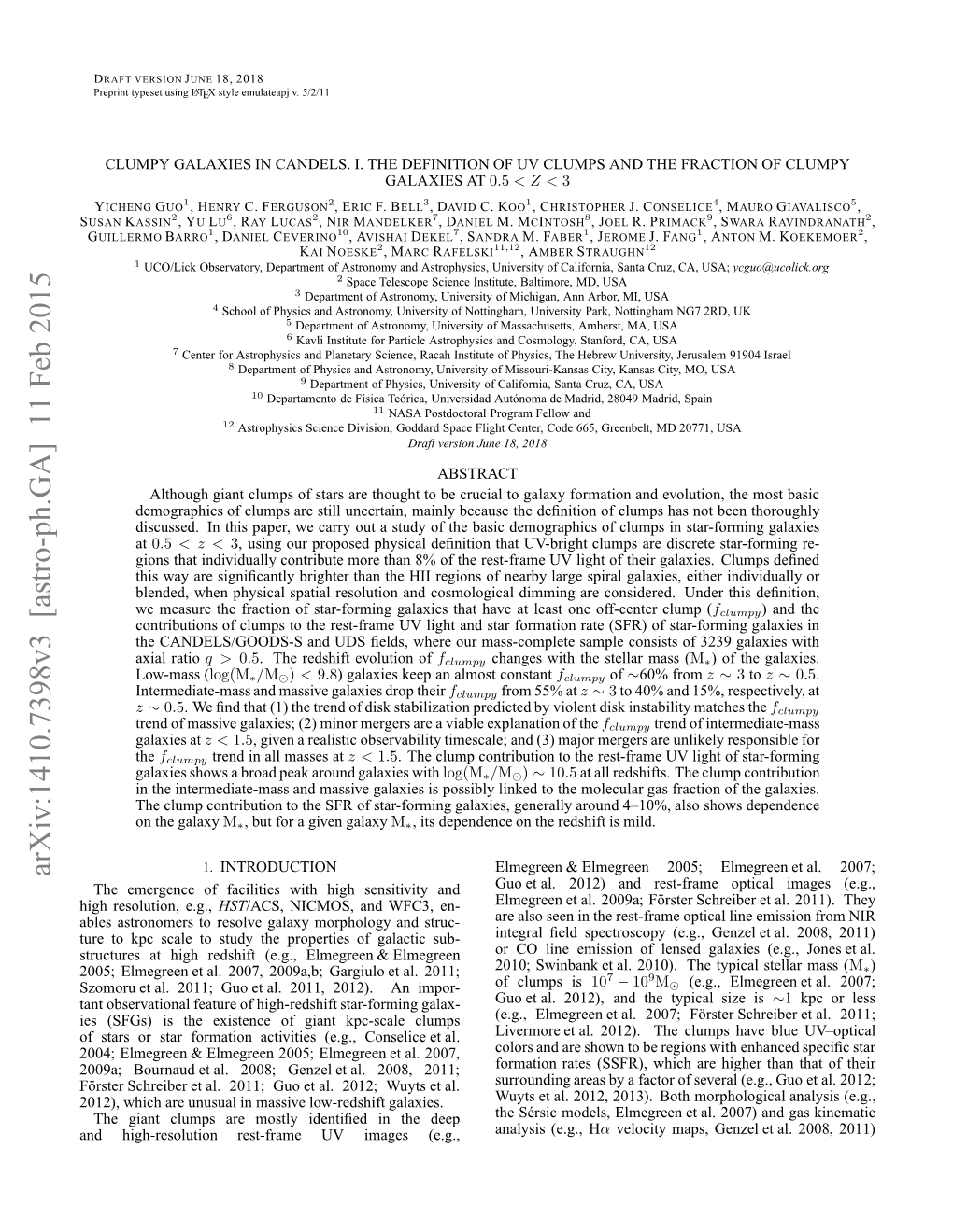 Arxiv:1410.7398V3 [Astro-Ph.GA] 11 Feb 2015 Ihrslto,E.G., Resolution, High N Ihrslto Etfaeu Mgs(E.G., Images UV Rest-Frame High-Resolution 2011; Al