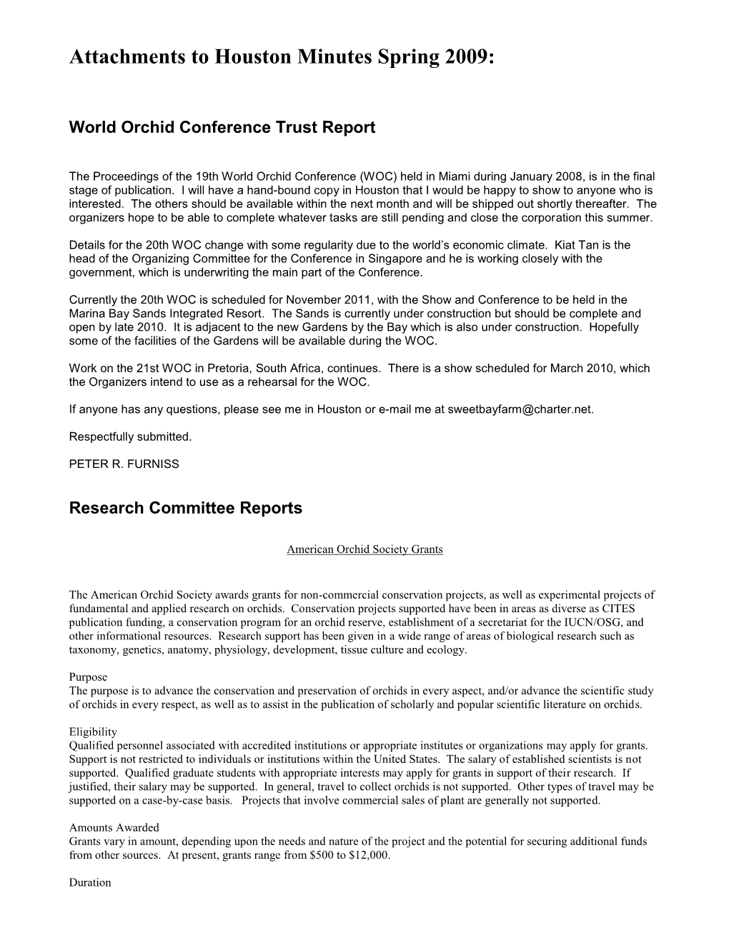 World Orchid Conference Trust Report