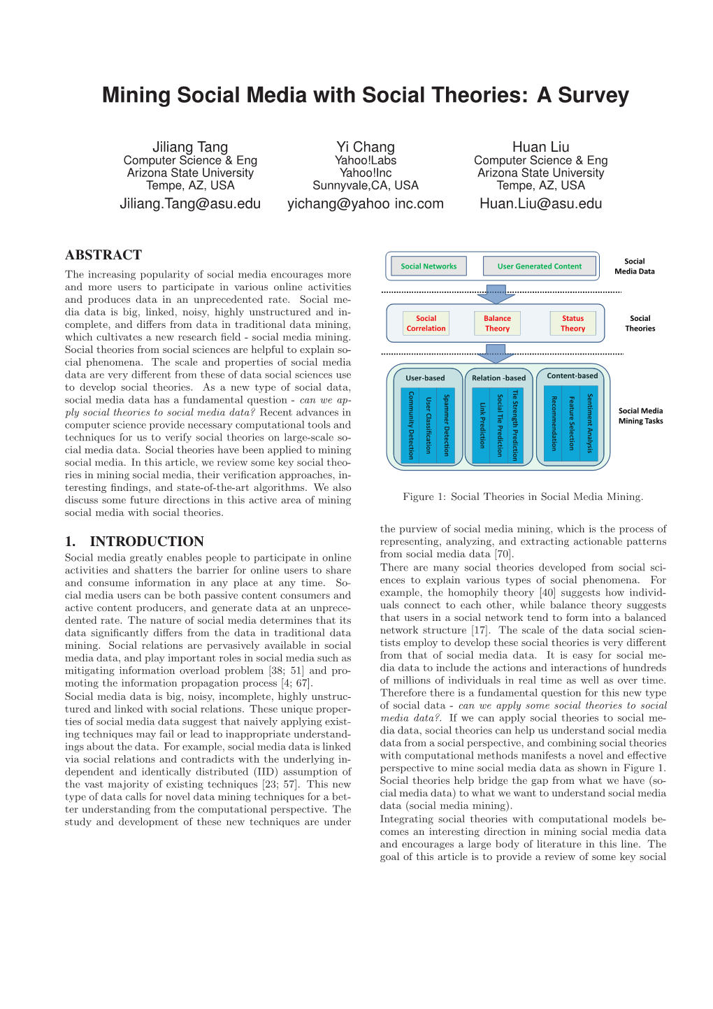 Mining Social Media with Social Theories: a Survey