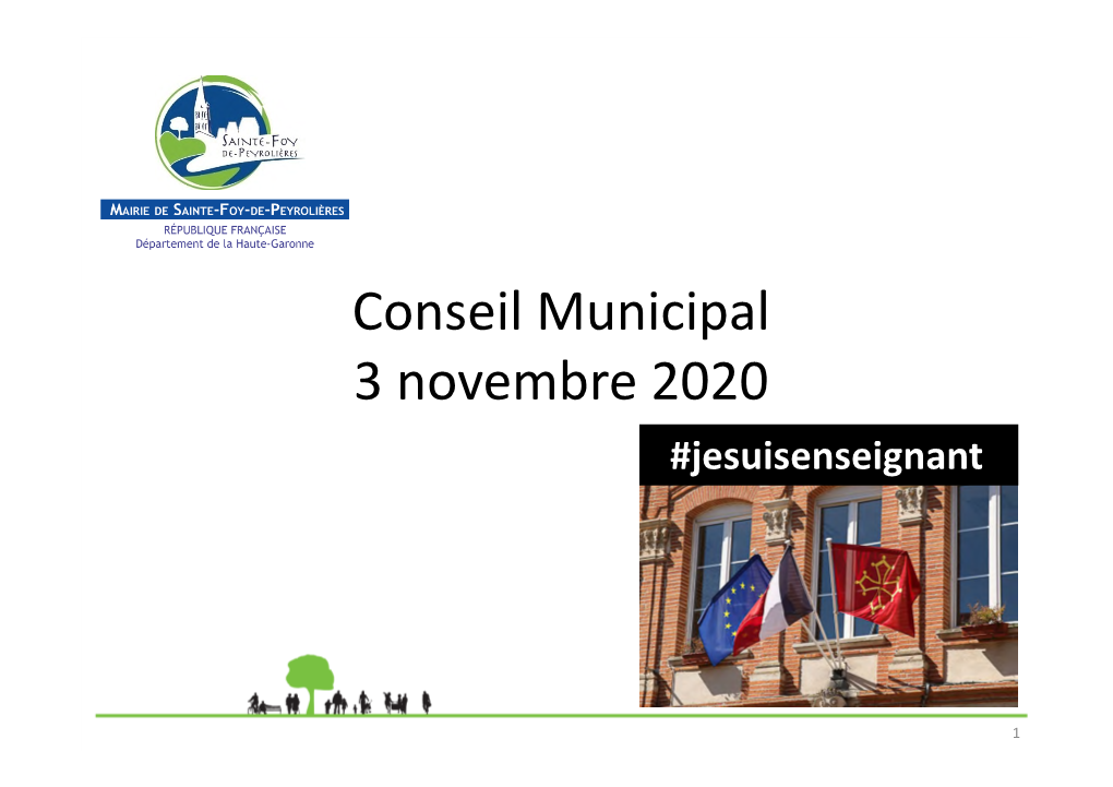 Conseil Municipal 3 Novembre 2020 ##Jesuisenseignant