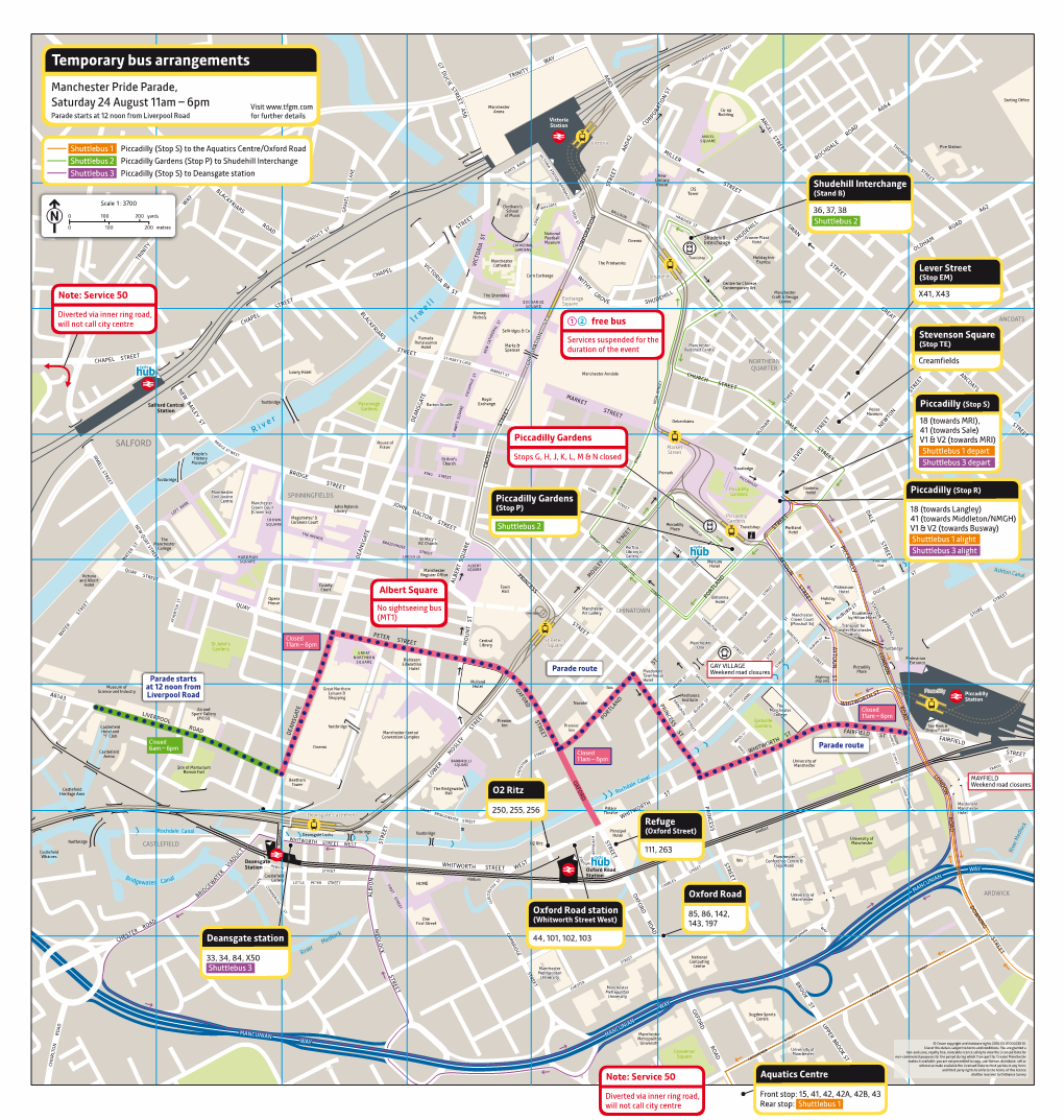 Pride Shuttle Services and Bus Departure Points 2019