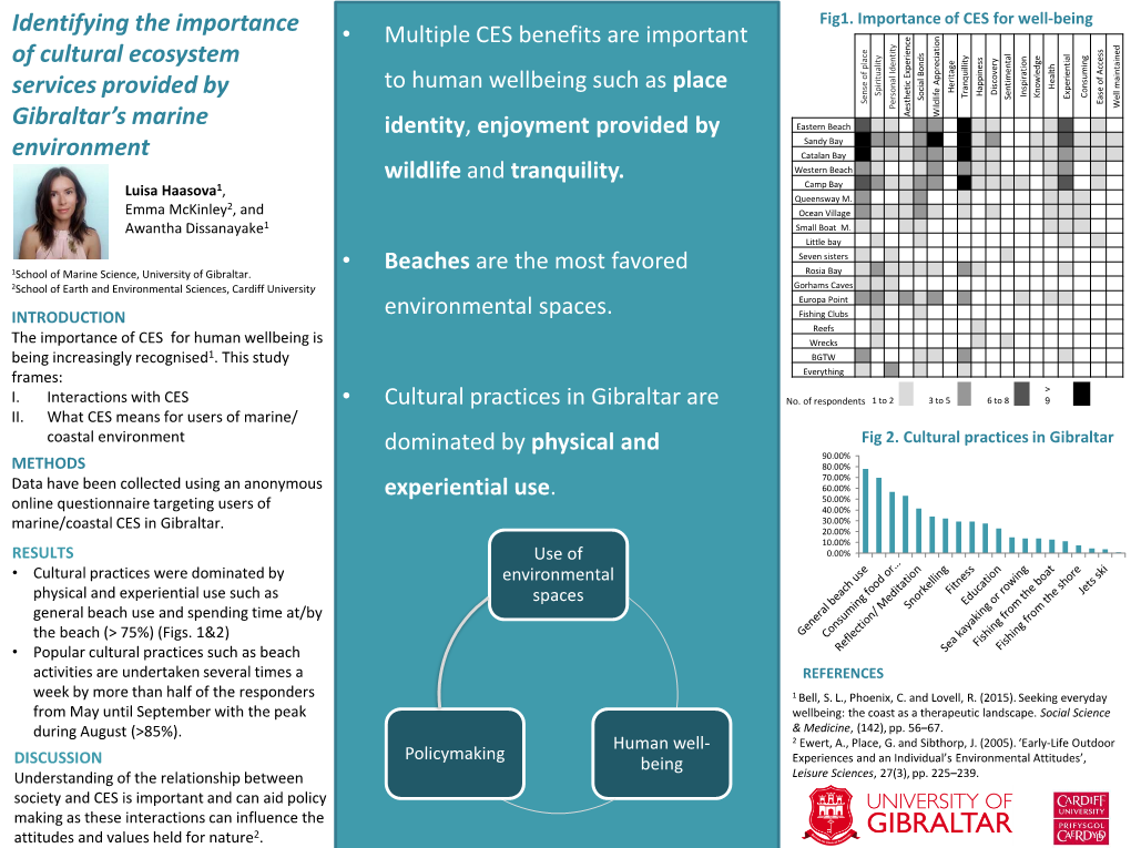 Identifying the Importance of Cultural Ecosystem Services Provided by Gibraltar's Marine Environment