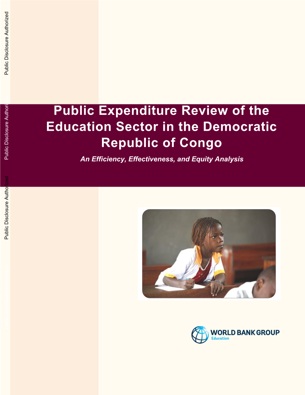 Public Expenditure Review of the Education Sector in the Democratic Republic of Congo