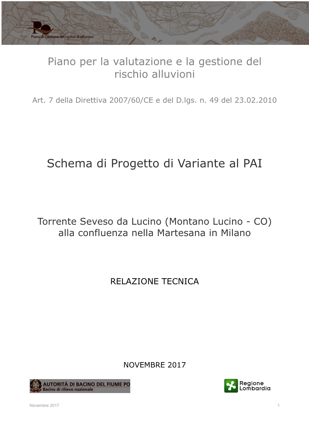 Schema Di Progetto Di Variante Al PAI