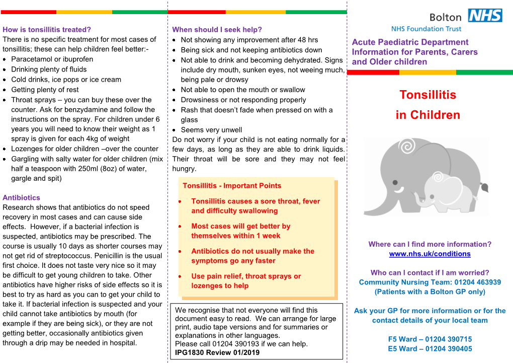 Tonsillitis in Children