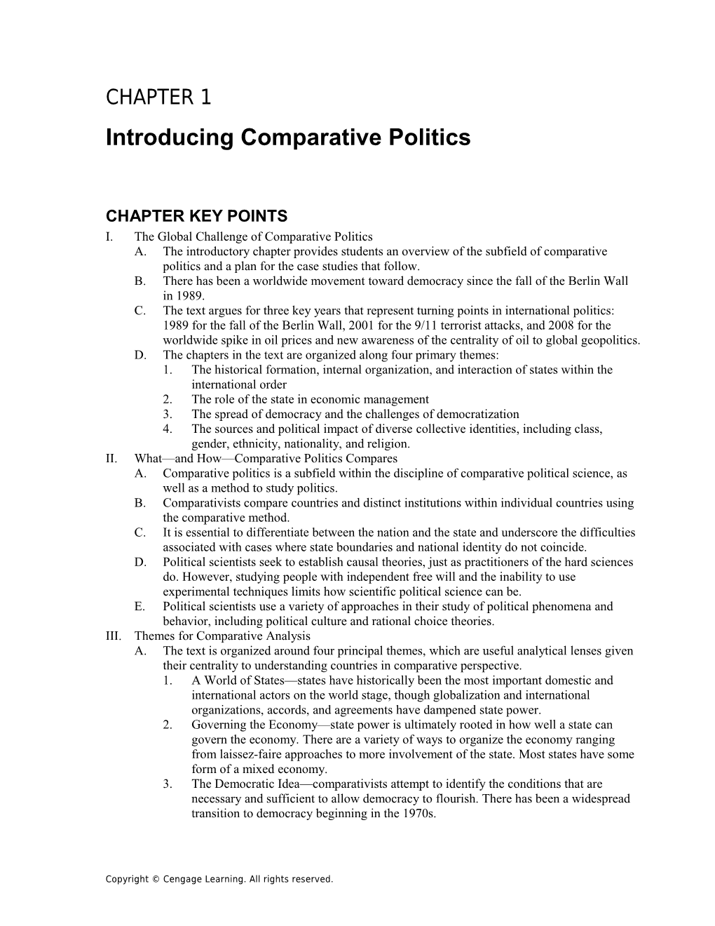 Chapter 1: Introducing Comparative Politics 3