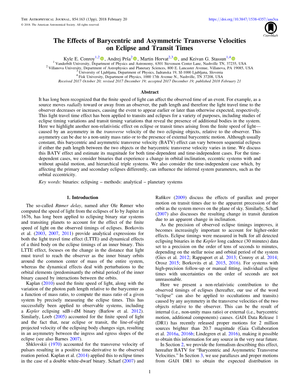 The Effects of Barycentric and Asymmetric Transverse Velocities on Eclipse and Transit Times