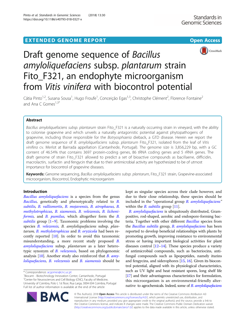 Draft Genome Sequence of Bacillus Amyloliquefaciens Subsp
