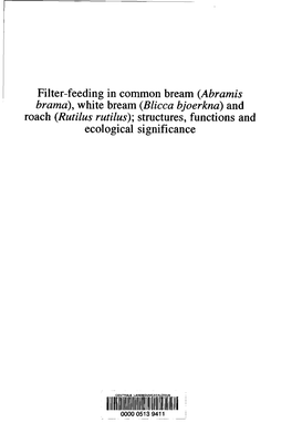Filter-Feeding in Common Bream(Abramis Brama)