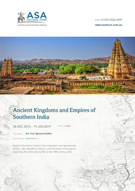 Ancient Kingdoms and Empires of Southern India