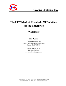 The UPC Market: Handheld XP Solutions for the Enterprise