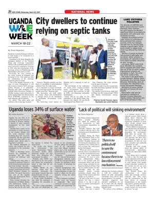 City Dwellers to Continue Relying on Septic Tanks