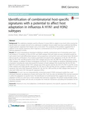 Identification of Combinatorial Host-Specific Signatures with A