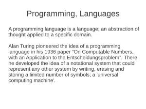 Programming, Languages
