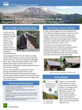 Columbia River Gorge National Scenic Area Recreation Fee Program Accomplishment Highlights 2017