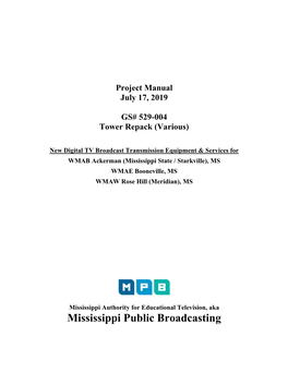Mississippi Public Broadcasting TABLE of CONTENTS