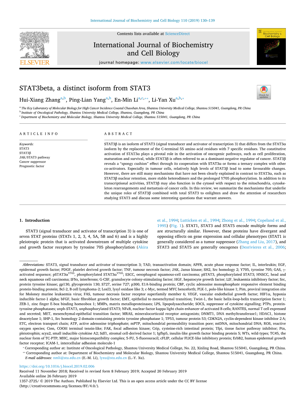 Stat3beta, a Distinct Isoform from STAT3