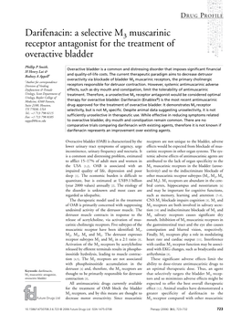 Darifenacin: a Selective M3 Muscarinic Receptor Antagonist for the Treatment of Overactive Bladder