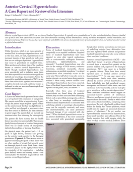 Anterior Cervical Hypertrichosis: a Case Report and Review of the Literature Bridget E
