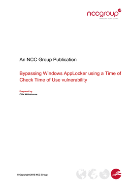 Bypassing Windows Applocker Using a Time of Check Time of Use Vulnerability