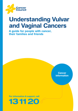Understanding Vulvar and Vaginal Cancers a Guide for People with Cancer, Their Families and Friends