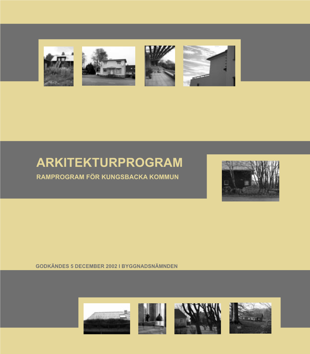 Arkitekturprogram Ramprogram För Kungsbacka Kommun