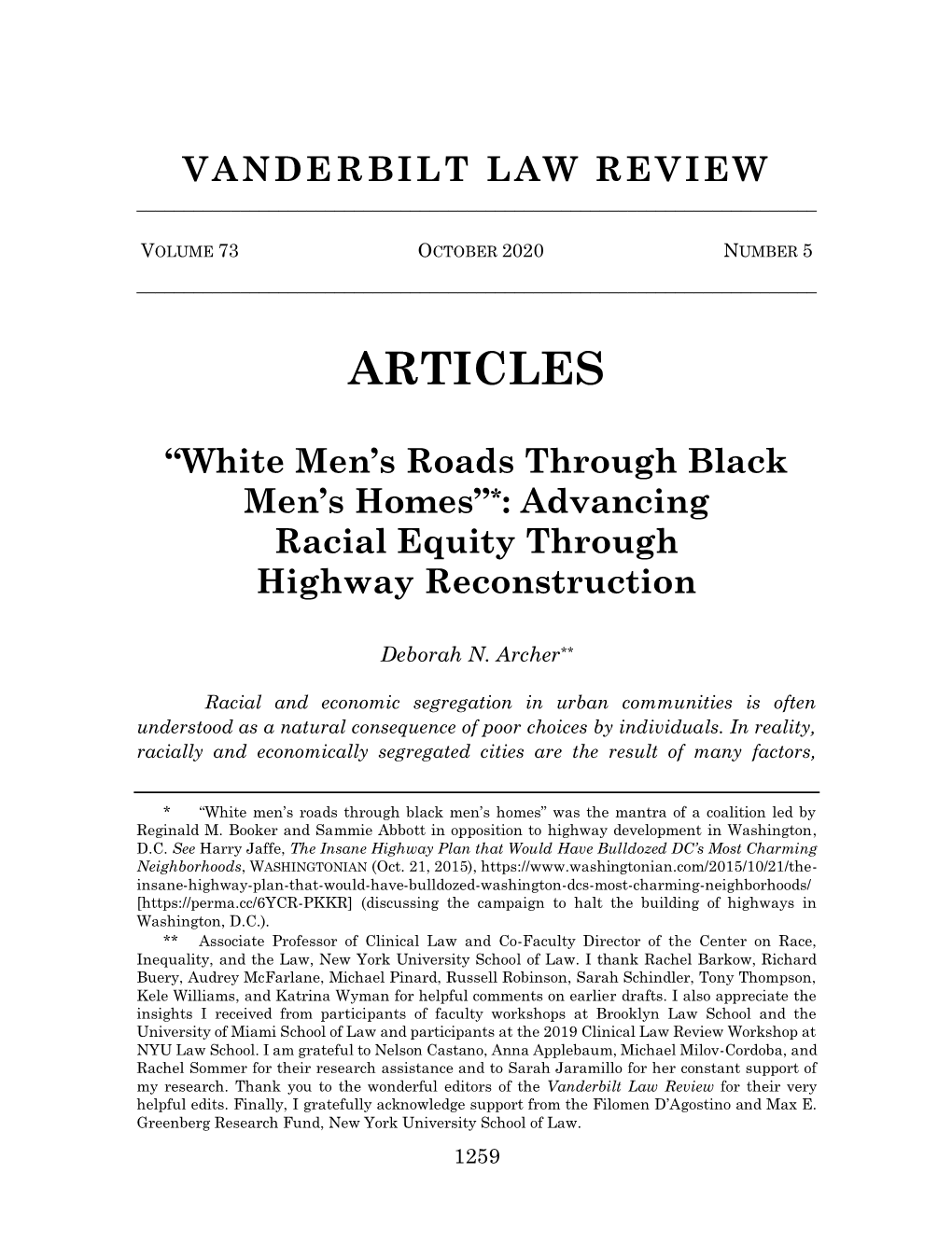 Advancing Racial Equity Through Highway Reconstruction