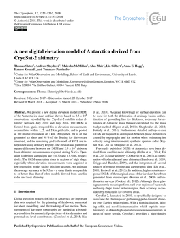 A New Digital Elevation Model of Antarctica Derived from Cryosat-2 Altimetry